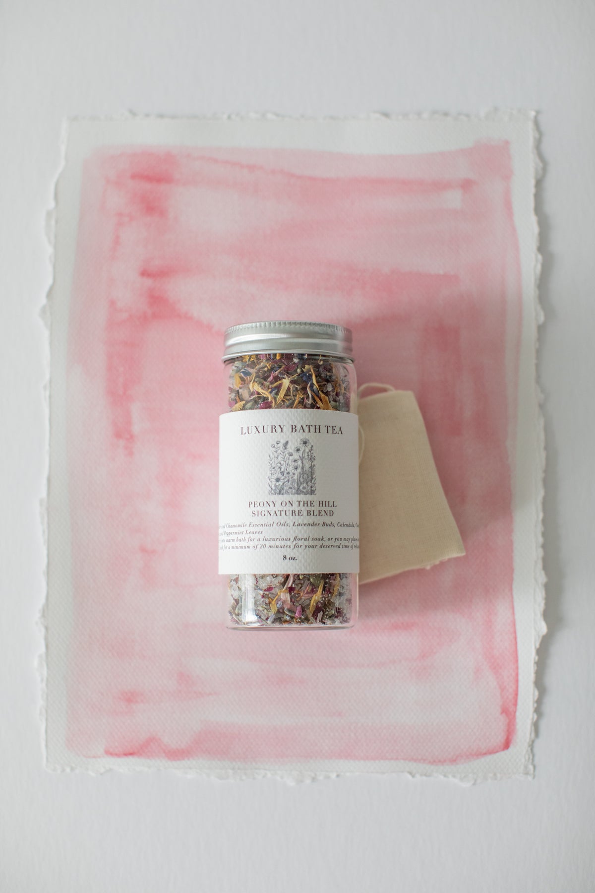 Luxury Bath Tea - Peony on the Hill Signature Blend | 7 oz Floral Soak