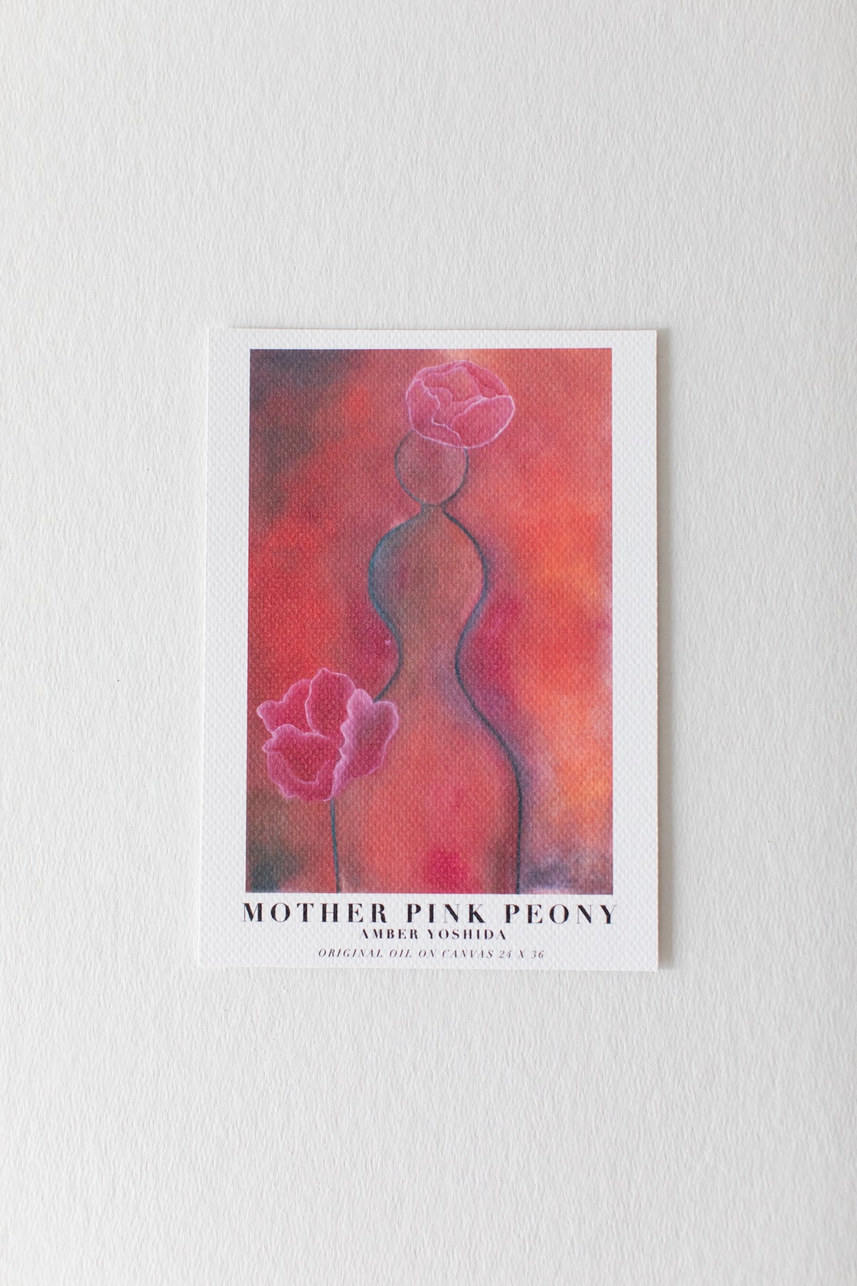 MOTHER PINK PEONY - 5x7 Fine Art Print | Pink Ladies on Canvas Series | Artist: Amber Yoshida