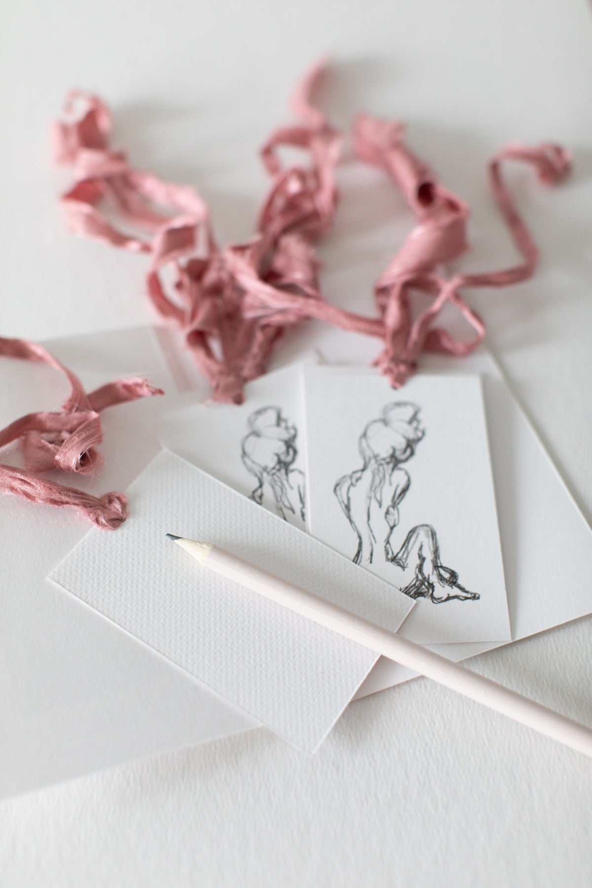 Luxury Gift Tags - Artist Series - Set of 6 with Hand-Ripped Sari Ribbon