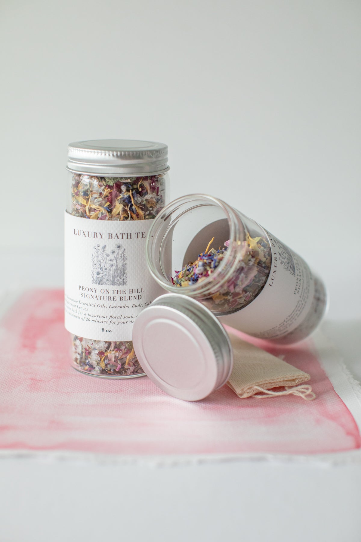Luxury Bath Tea - Peony on the Hill Signature Blend | 7 oz Floral Soak