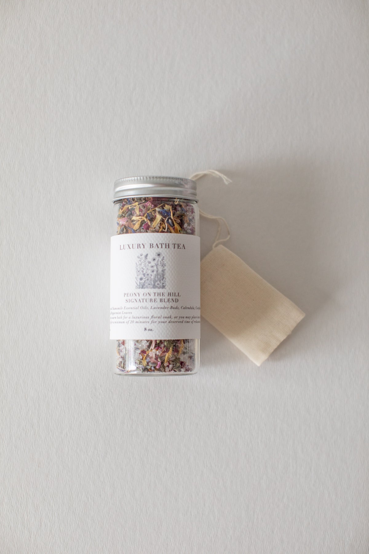 Luxury Bath Tea - Peony on the Hill Signature Blend | 7 oz Floral Soak