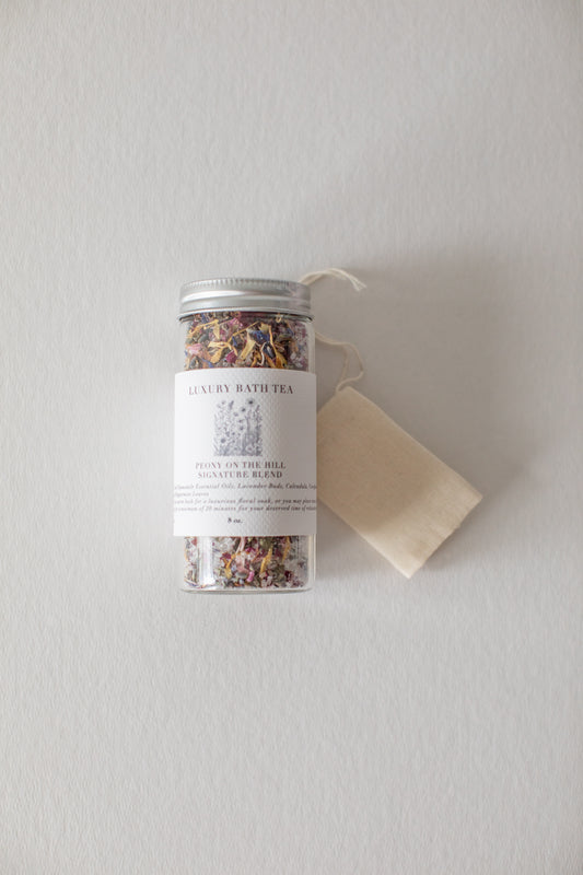 Luxury Bath Tea - Peony on the Hill Signature Blend | 7 oz Floral Soak
